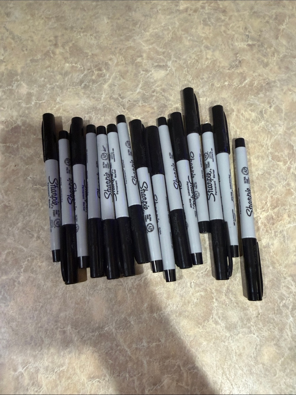 Sharpie Black Fine Tip Permanent Markers - Lot of 15